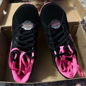 Women's Black and Pink work Sneakers ( steel toe)